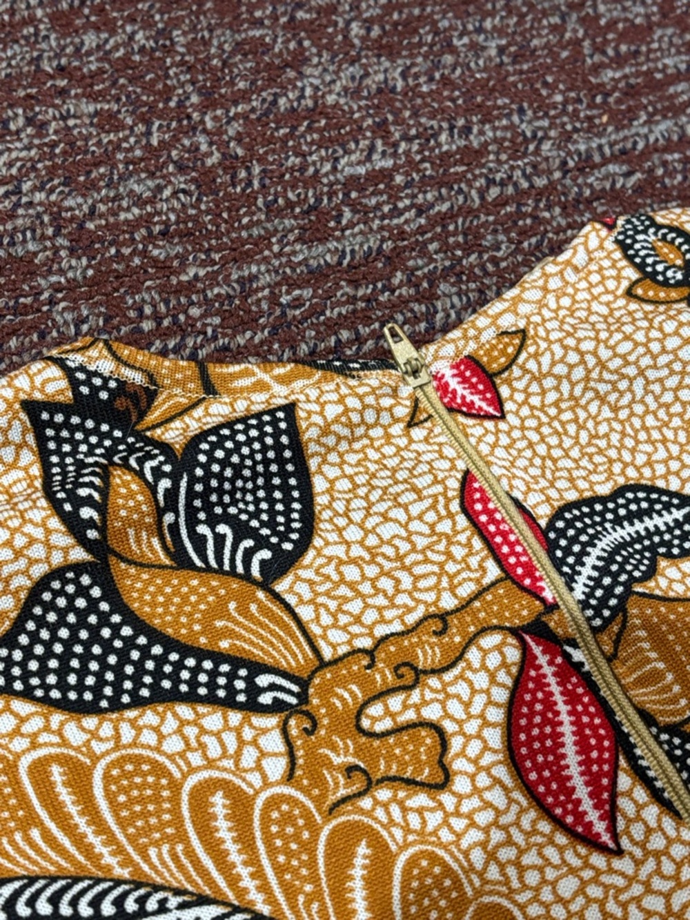 Goldworm vintage 1970’s printed knee length patterned long sleeve dress size 14 - Picture 6 of 16